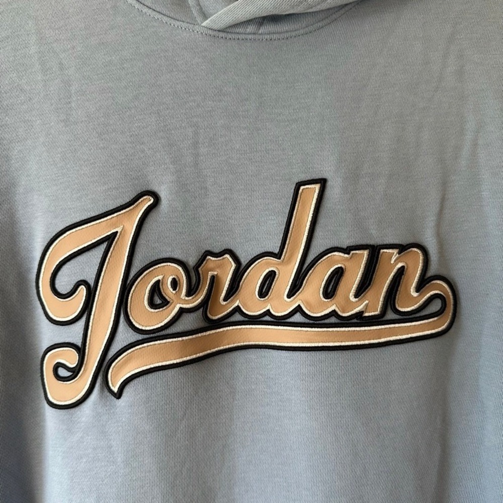 Nike Air Jordan MVP Hoodie Blue Script Logo Pullover Medium - Picture 2 of 9
